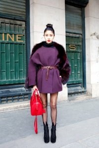 Violet haina cu nimic de a purta, 45 imagini foto de moda (moda îmbrăcăminte exterioară 2016) Violet haina cu nimic de a purta, 45 imagini foto de moda