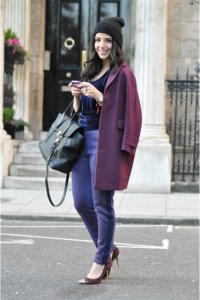 Violet haina cu nimic de a purta, 45 imagini foto de moda (moda îmbrăcăminte exterioară 2016) Violet haina cu nimic de a purta, 45 imagini foto de moda