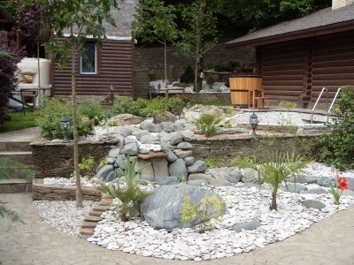 grădină cu pietriș - decorarea originală a oricărui conac, în apropiere de casa (sol vegetal) grădină cu pietriș - decorațiunile originale oricărui conac, în apropiere de casa