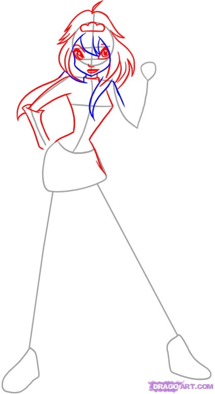 Cum să atragă Bloom (Bloom) de desene animate Winx (Winx) în etape (Winx) Cum de a desena floare de desene animate Winx (winx) Stadiile (floare)