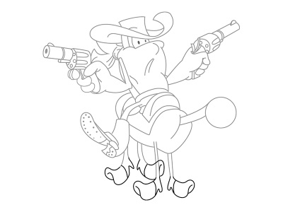 Cum de a desena un creion de cowboy, culori treptat (figura) Cum de a desena un creion de cowboy, pictează etape