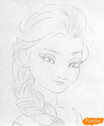 Cum de a desena un portret ELSA creioane etape (creioane) Cum de a desena un portret de Elsa creioane etape
