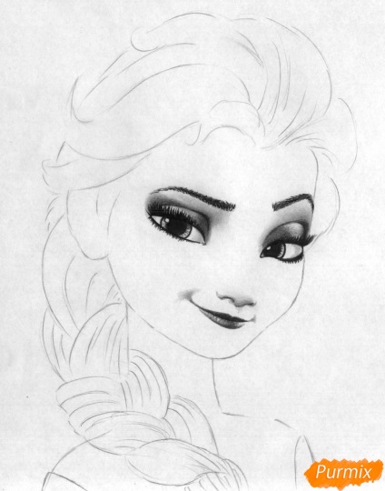 Cum de a desena un portret ELSA creioane etape (creioane) Cum de a desena un portret de Elsa creioane etape