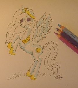 Cum să atragă Printesa Celestia, trage treptat în creion, copilul meu (Celestia) Cum să atragă Printesa Celestia, trage treptat în creion, copilul meu