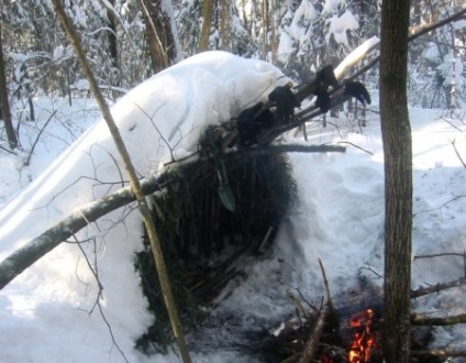 Ca vânători petrec noaptea în pădure (pădure) Ca vânători petrec noaptea în pădure
