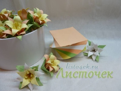 Cum Kusudama - frunze de crin (do) Cum Kusudama - frunze de crin