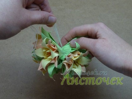 Cum Kusudama - frunze de crin (crin) Cum Kusudama - frunze de crin
