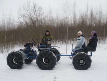 Karakata de lăstari, all-wheel raport unitate foto (Karakata de cultivator cu motor) Karakata de lăstari, all-wheel raport unitate foto