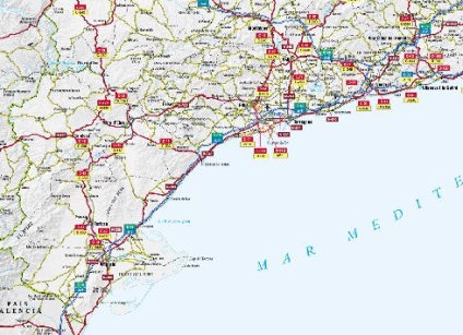 Hărți stațiunile de pe coasta și orașele din Costa Dorada hartă detaliată - Salou, La Pineda, Tarragona (Costa Dorada) Hărți stațiunile de pe coasta și orașele din Costa Dorada hartă detaliată - Salou, La Pineda, Tarragona