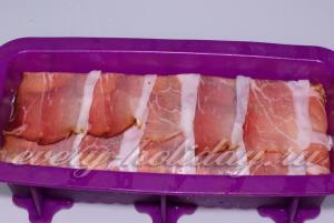 reteta Sufleu de pui cu fotografie (pui bacon Souflee cu fistic) reteta Sufleu de pui cu o fotografie