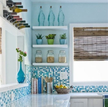 Bucătărie într-un stil nautic (42 poze) aqua, design deosebit interior, cu propriile lor mâini (mare) Bucătărie într-un stil nautic (42 poze) aqua, în special de design interior, cu propriile lor mâini