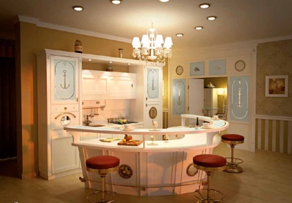 Bucătărie într-un stil nautic (42 poze) aqua, design deosebit interior, cu propriile lor mâini (culoare) Bucătărie într-un stil nautic (42 poze) aqua, în special de design interior, cu propriile lor mâini