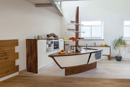 Bucătărie într-un stil nautic (42 poze) aqua, design deosebit interior, cu propriile lor mâini (stil) Bucătărie într-un stil nautic (42 poze) aqua, în special de design interior, cu propriile lor mâini