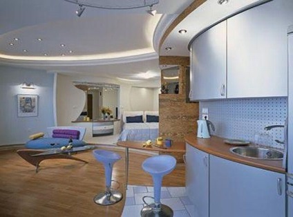 Bucătărie într-un design interior în stil nautic, cu propriile lor mâini într-un spațiu mic sau combinat (stil) Bucătărie într-un design interior în stil nautic, cu propriile lor mâini într-un spațiu mic sau reciproc