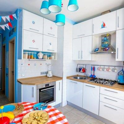 Bucătărie într-un design imagine în stil nautic de noi produse (foto) Bucătărie într-un design imagine în stil nautic de noi produse