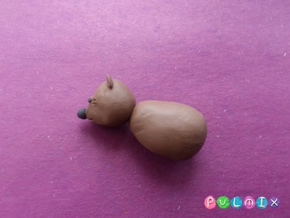 Lepim mici etape urs plastilină (mic) Lepim ursulețul realizate din plastilină în etape