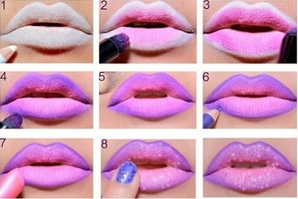efect de machiaj Lip Ombre varietate și tehnica de aplicare (Ombre) Machiaj Lip tipuri de efect Ombre și tehnica de aplicare