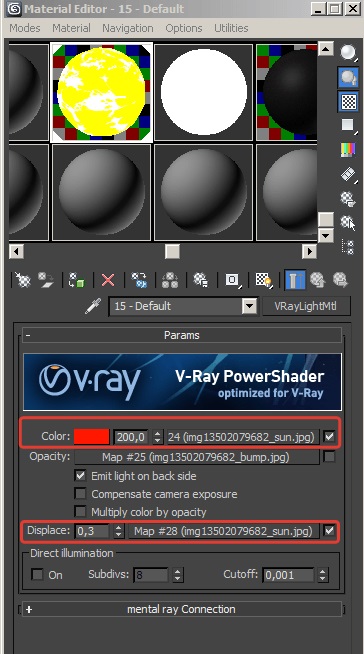 Material vraylightmtl (materiale si texturi) vraylightmtl materiale