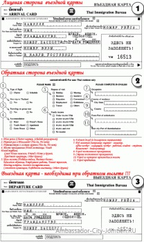 carte de migrare în proba umple Thailanda (ieșire) Cardul de migrare în Thailanda model de umplere