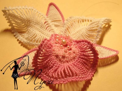 Delicate și frumoase - flori de orhidee pe pusi- master class plin, croșetat 1 (flori croșetate) Delicate și frumoase - orhidee flori pe pusi- master class plin, croșetat 1