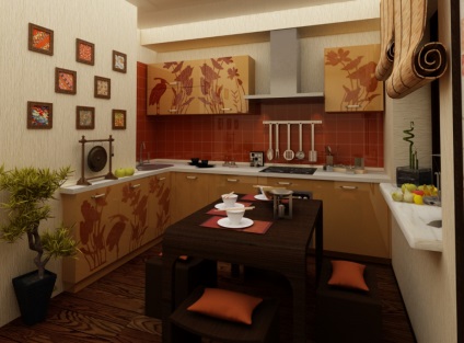 un decor modern, bucătărie în stil chinezesc (alegerea de culori) (stil) decor bucătărie modernă în stil chinezesc (alegerea de culori)