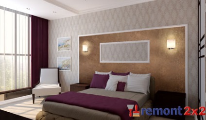 Efectuarea perete la capul patului (decorarea tăblie în dormitor) Efectuarea de perete, la capul patului