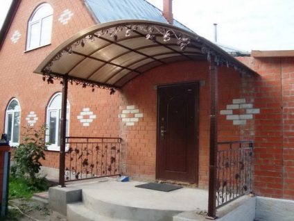 Decorarea fotografiile prispa din policarbonat (clădire) Decorarea fotografii pridvor din policarbonat