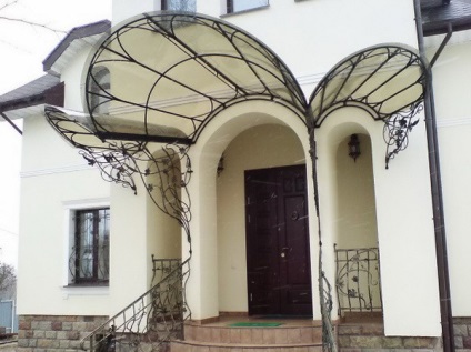 Decorarea fotografiile prispa din policarbonat (clădire) Decorarea fotografii pridvor din policarbonat