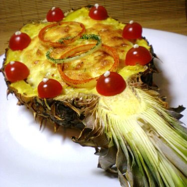 reteta Gala copt umplute cu ananas pui (reteta) reteta Festivă coapte ananas umplute cu carne de pui