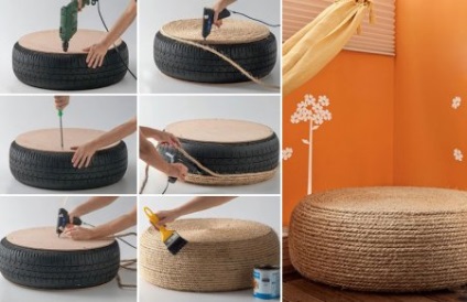 Poof de anvelope de automobile (master-class) Poof unei anvelope auto