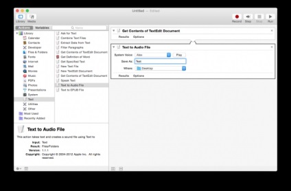 Cinci trucuri program de Automator pe OS X, care vă va economisi timp și nervi (OS X) Cinci trucuri program de Automator pe OS X, care va economisi timp și nervi