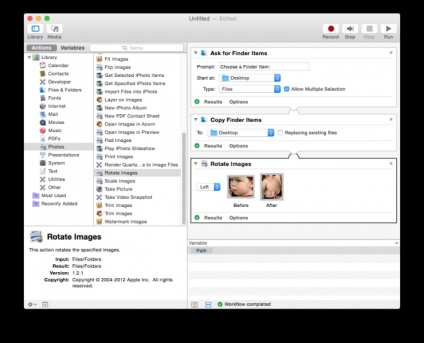 Cinci trucuri program de Automator pe OS X, care vă va economisi timp și nervi (OS X) Cinci trucuri program de Automator pe OS X, care va economisi timp și nervi