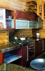 bucătărie Renovat în cabană (casă) bucătărie Renovat în casă de țară