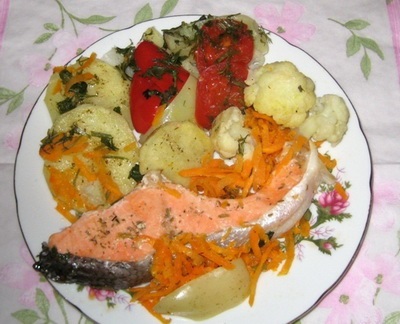Pește într-un rețete steamer - zi de pește (ureche) Pește într-un rețete steamer - zi de pește