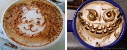 Desene pe cappuccino - cabrare, fotoshtab - revista on-line cu fotografii (latte art) Desene pe cappuccino - tangaj, fotoshtab - revista on-line cu fotografii