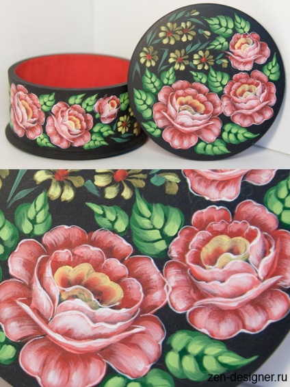 cutii model floral pictat (cutie) Cutii pictate model floral