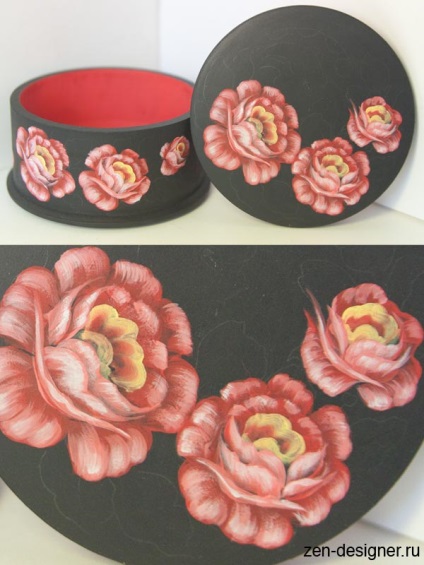 Cutii pictate model floral (pictură) Cutii pictate model floral