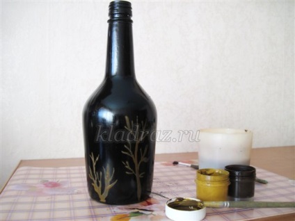 sticla pe sticla (decorațiuni interioare cu mâinile) flacon de sticla pictata