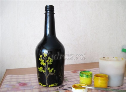 sticla pe sticla (decorațiuni interioare cu mâinile) flacon de sticla pictata