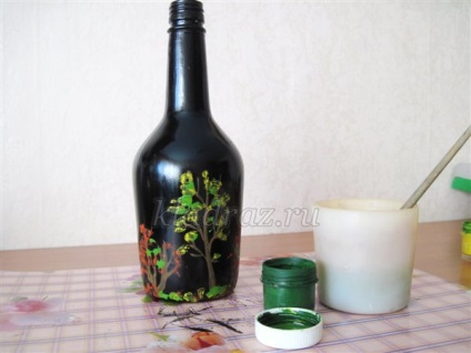 sticla pe sticla (decorațiuni interioare cu mâinile) flacon de sticla pictata