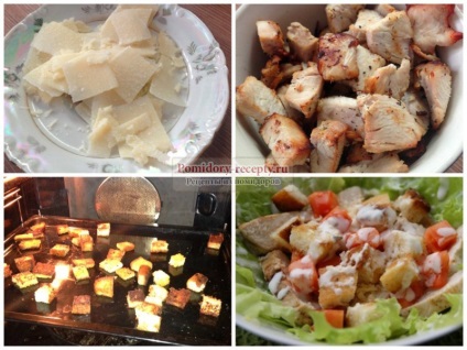 Salata - Caesar - cu pui și roșii ( „Caesar“ roșii de pui) Salata - Caesar - cu pui și roșii