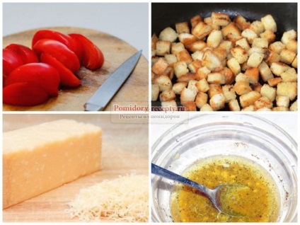 Salata - Caesar - pui și roșii (salata Caesar cu biscuiți de pui și roșii) Salata - Caesar - cu pui și roșii