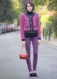 Din ceea ce sa poarte blugi mov (uzate) Din ceea ce sa poarte blugi violet