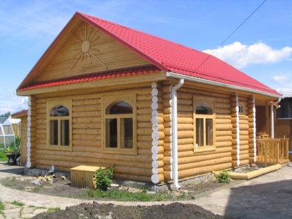 Construcție de case si bai din fasciculul de „lemn“ IC (case de baie din lemn) Construcție de case si bai din grinda SC „Pădurea“