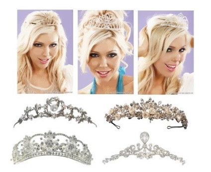 Coafuri de mireasa cu tiara (coafura) Coafuri de mireasa cu diadema