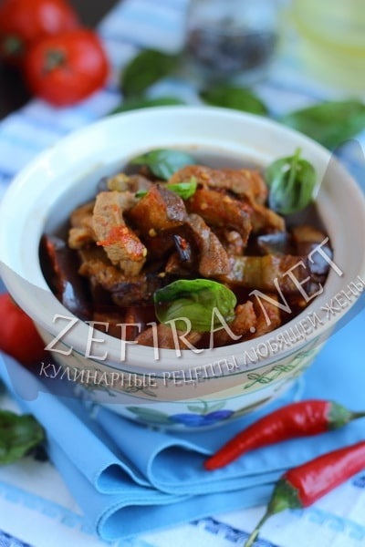 tocană de porc cu vinete și roșii - rețete soția iubitoare (carne de porc cu vinete) Carne presata de porc cu vinete și roșii - rețete soția iubitoare