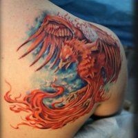 Phoenix tatuaj - 50 Imagine (tatuaj Phoenix pe picior) Phoenix Tattoo - Foto 50