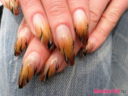 Tiger manichiura - fotografie - Nail Design 2017 (tigrat) Tiger manichiura - Fotografie - proiectare unghiilor 2017
