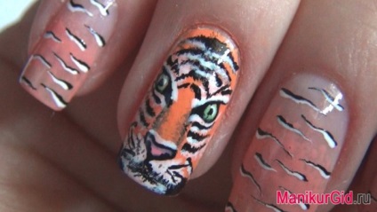 Tiger manichiura - fotografie - Nail design 2017 (fotografii) Tiger manichiura - Fotografie - proiectare unghiilor 2017