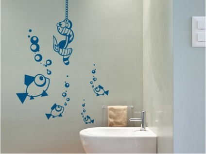 Stencil pentru pereti din baie (36 poze) cum se transforma o camera cu ajutorul unor etichete (special rezistent la apa vopsea acrilică) Stencil pentru pereti din baie (36 poze) cum sa transforme spatiul cu autocolante